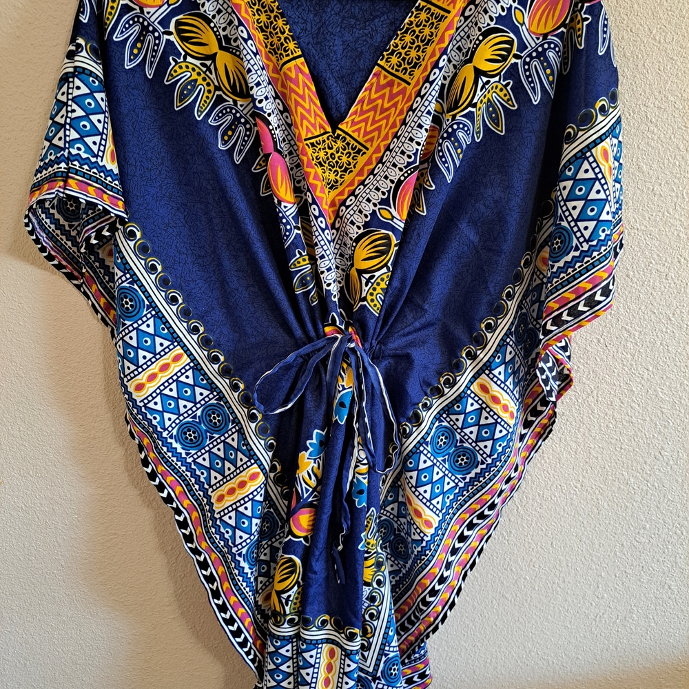 Moda Navy and Multicolor Patterned Tunic - Picture 6 of 8